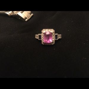 Authentic Blue & Pink Sapphire Diamond Ring